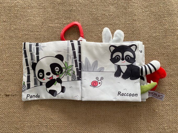 Livre souple Animal Kingdom Livre noir et blanc à queue souple pour bébés Tololo d'occasion