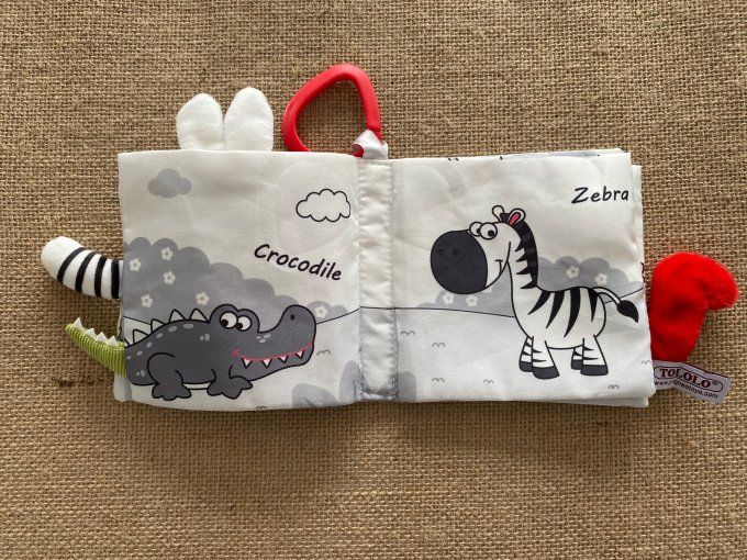 Livre souple Animal Kingdom Livre noir et blanc à queue souple pour bébés Tololo d'occasion