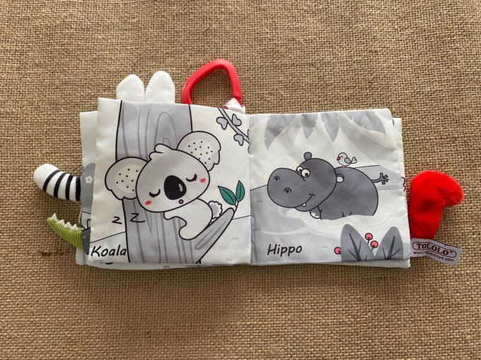 Livre souple Animal Kingdom Livre noir et blanc à queue souple pour bébés Tololo d'occasion