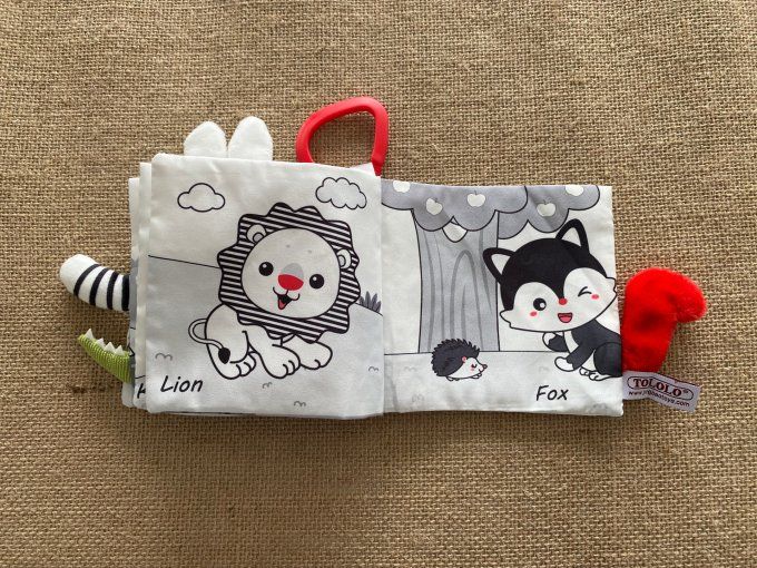 Livre souple Animal Kingdom Livre noir et blanc à queue souple pour bébés Tololo d'occasion