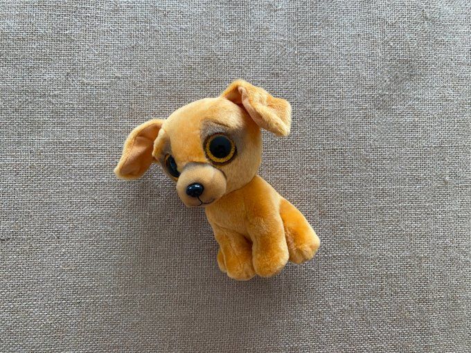 Peluche chien marron Zuzu Grands yeux scintillants Ty - Article Neuf