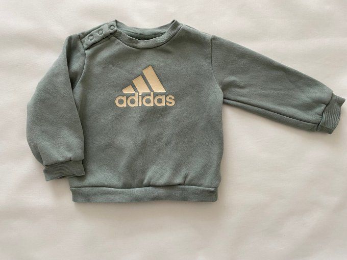 Sweat vert Adidas inscription logo Adidas 6-9 mois d’occasion