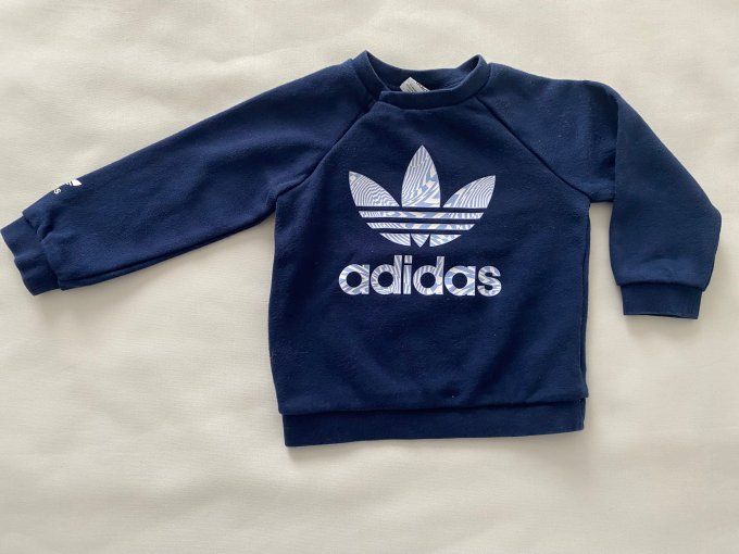 Ensemble sweat et pantalon bleu foncé Adidas - 9-12 Mois  d'occasion 