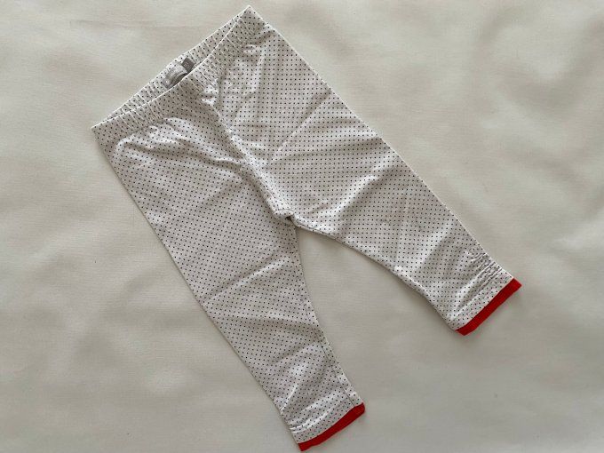 Legging blanc pois noirs Catimini 18 mois d'occasion