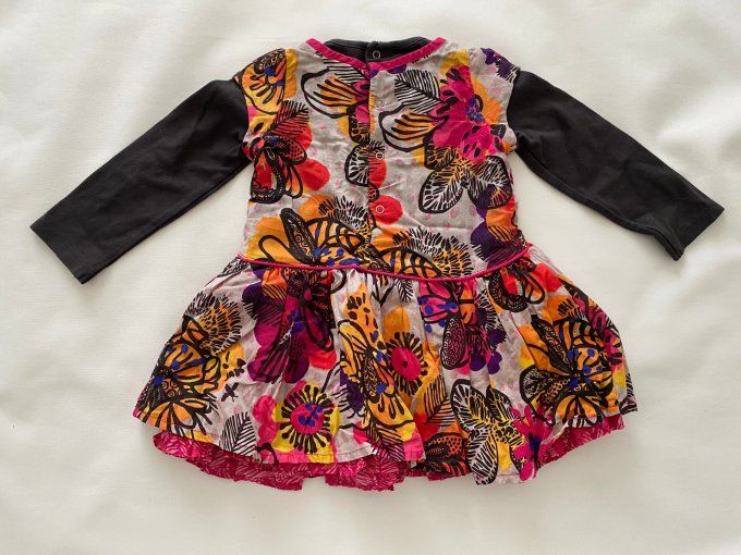 Robe fleurie manches longues coton Catimini 18 mois d'occasion