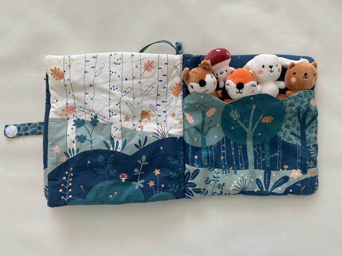 Livre éveil peluches velours Forêt enchantée Vert Baudet d'occasion