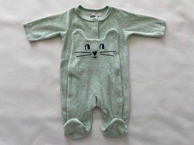 Pyjama vert Gémo motifs pois blanc et lapin naissance d’occasion