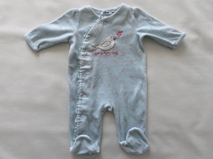 Pyjama bleu clair Gémo motifs oiseau dans mon nid 3 mois d’occasion