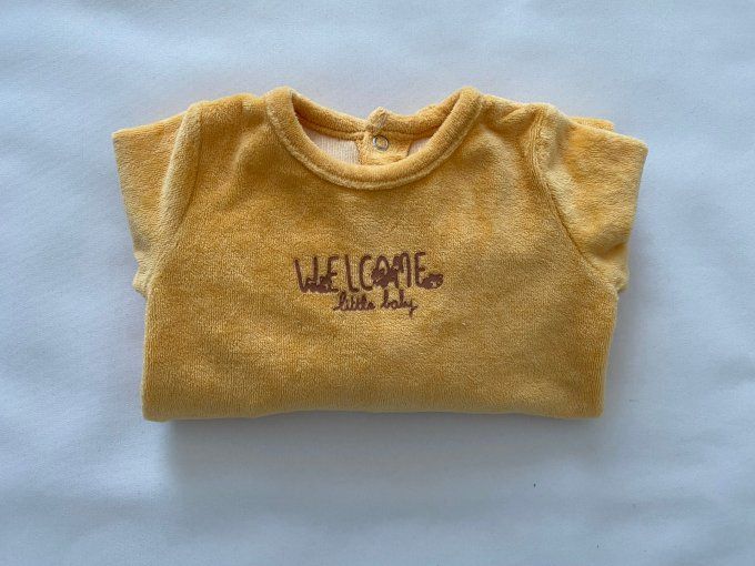 Pyjama jaune inscription Welcome Little Baby Inextenso 3 mois 60-65 cm d’occasion