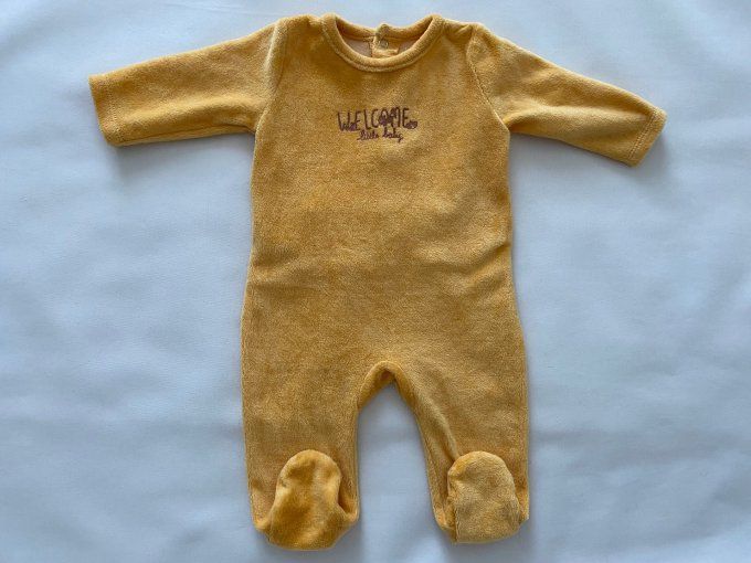 Pyjama jaune inscription Welcome Little Baby Inextenso 3 mois 60-65 cm d’occasion