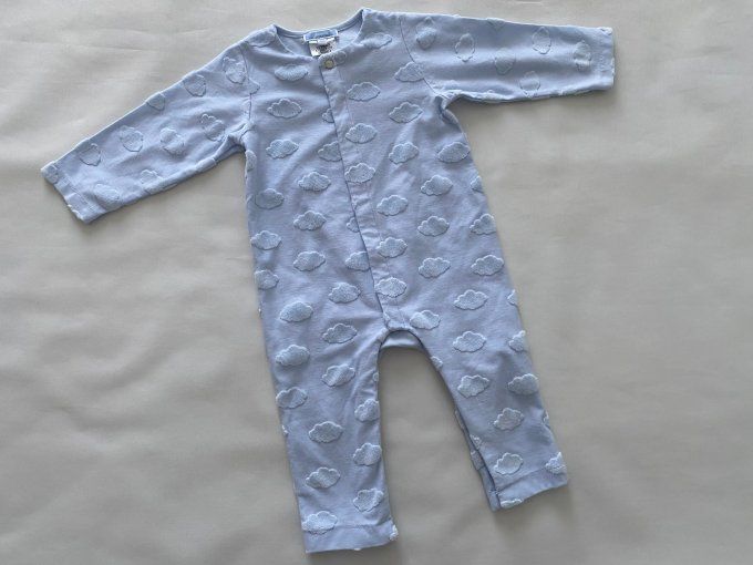 Combinaison bébé 12 mois Jacadi bleu nuage coton d'occasion