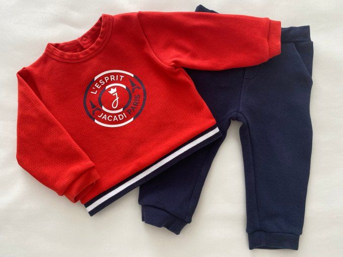 Ensemble haut rouge bas marine L'Esprit Jacadi Paris Jacadi 18 mois d'occasion