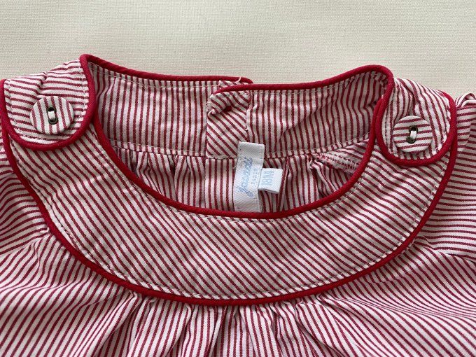 Robe rouge blanc manches courtes Jacadi 18 mois d'occasion