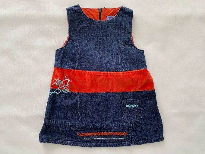 Robe Kenzo bleu jean et orange 12 mois d’occasion