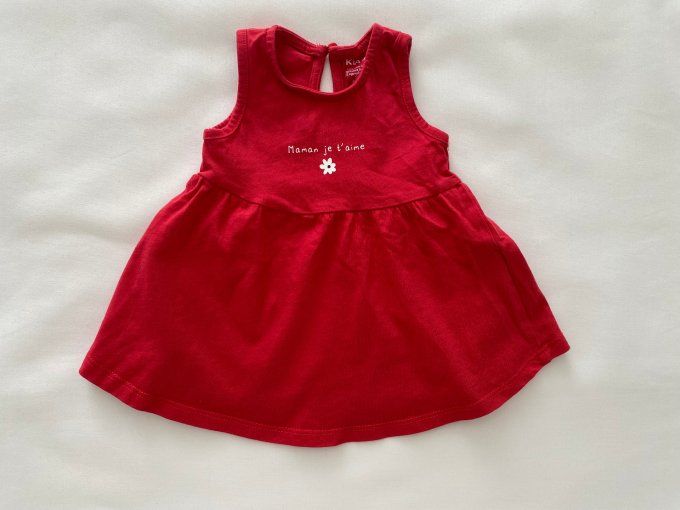 Robe rouge Maman je t'aime Kiabi 3 mois d'occasion