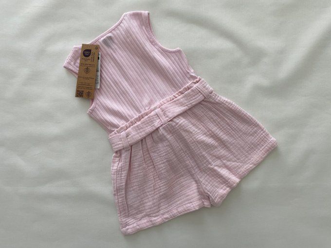 Combinaison short double gaze coton Kiabi 18 mois Neuf avec étiquette