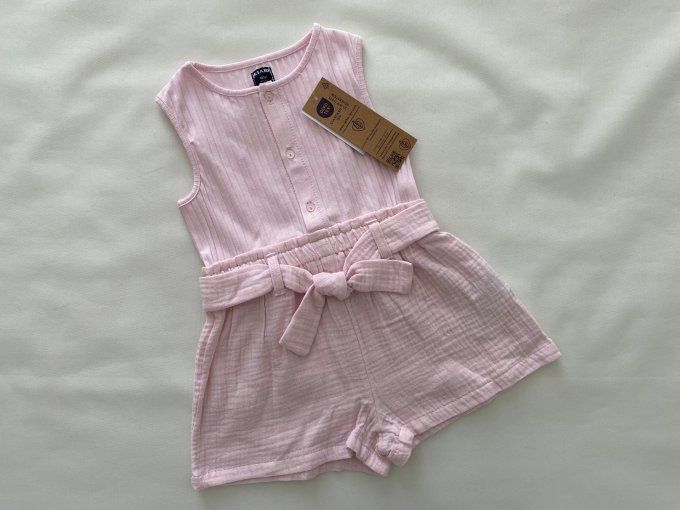 Combinaison short double gaze coton Kiabi 18 mois Neuf avec étiquette