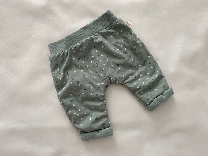 Pantalon vert motifs triangles Lulu Castagnette 1 mois d'occasion