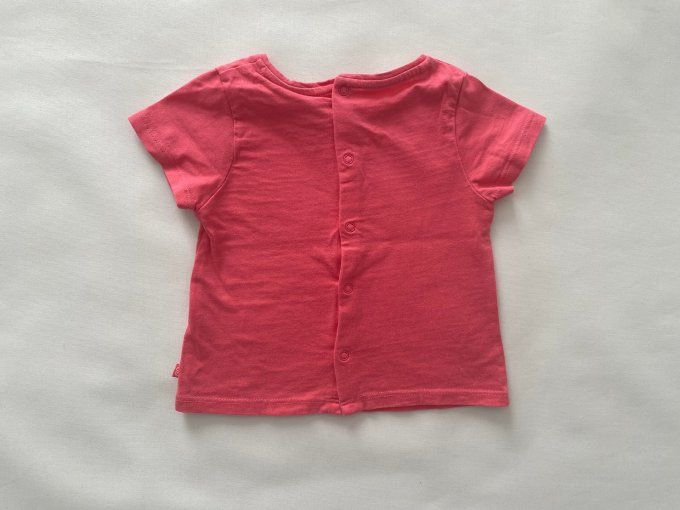T-shirt rose motif papillons manches courtes Obaïbi 6 mois d'occasion