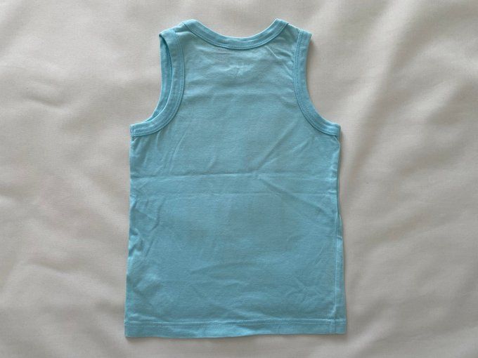 T-shirt sans manches bleu turquoise imprimé Good Okaïdi 5 ans d'occasion