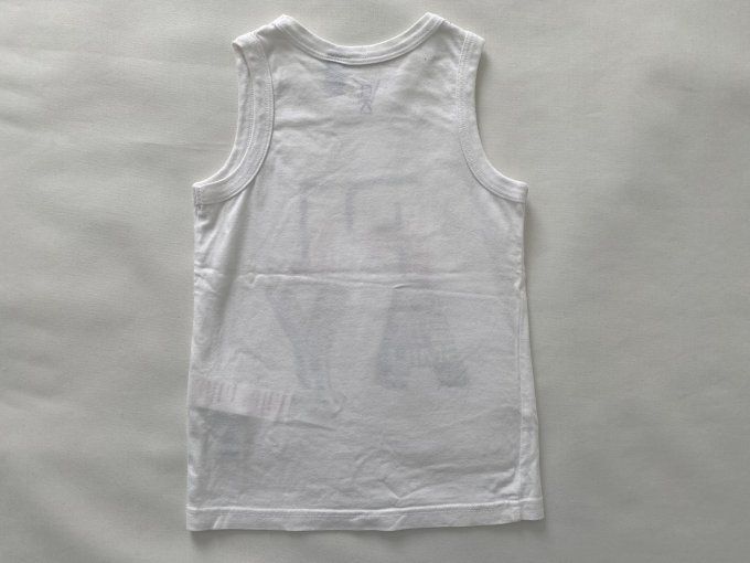 T-shirt sans manches blanc imprimé Play Okaïdi 5 ans d'occasion