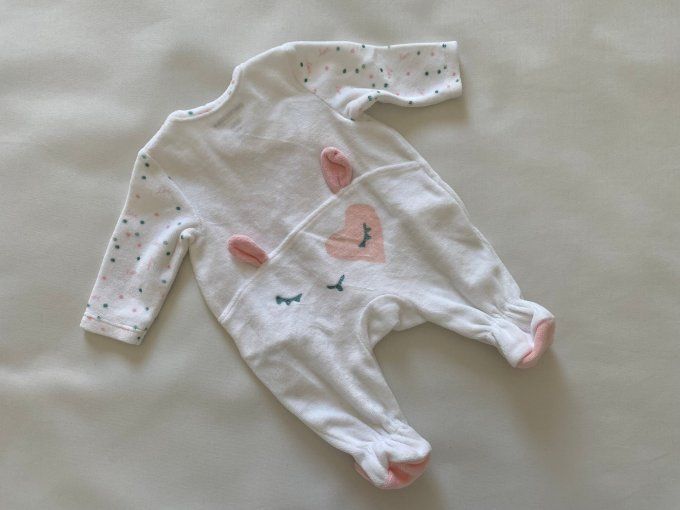Pyjama blanc motif lapin Orchestra naissance 50 cm d'occasion
