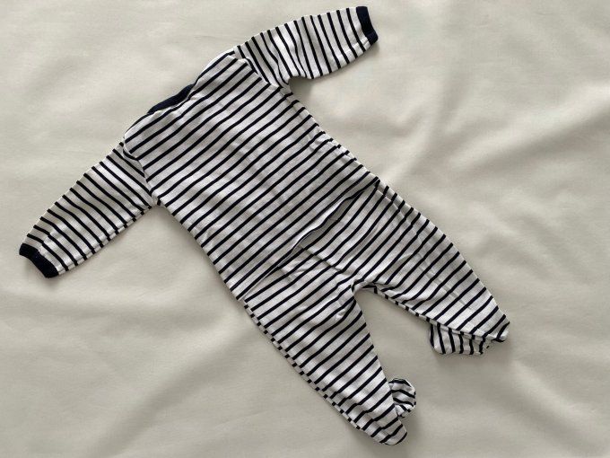 Pyjama rayé blanc bleu Petit Bateau 6 mois d'occasion 
