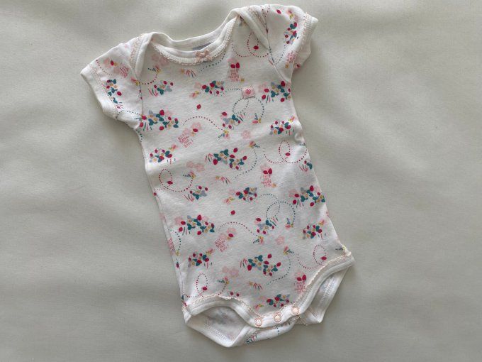 Body manches courtes blanc motif abeilles fleurs Petit Bateau 3 mois d'occasion