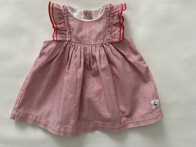Robe rayée rouge blanc sans manches Petit Bateau 3 mois d'occasion