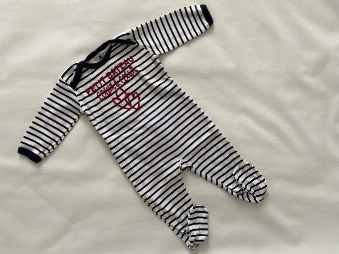 Pyjama rayé blanc bleu Petit Bateau 6 mois d'occasion
