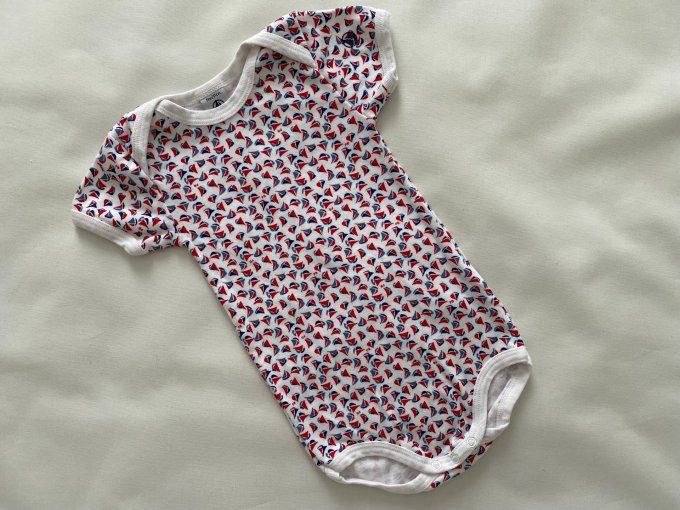 Body bébé 18 mois à motifs Petit Bateau manches courtes Petit Bateau d'occasion