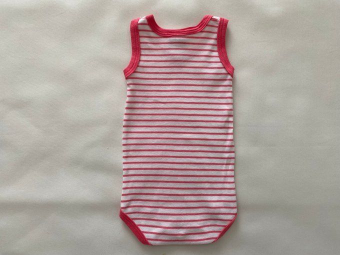 Body sans manches rayé rose blanc motif baleine Petit Bateau 3 mois d'occasion