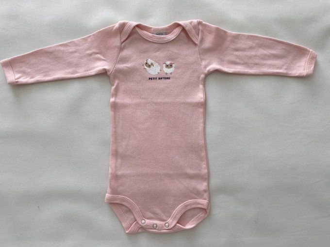 Body manches longues rose motif moutons Petit Bateau 6 mois d'occasion