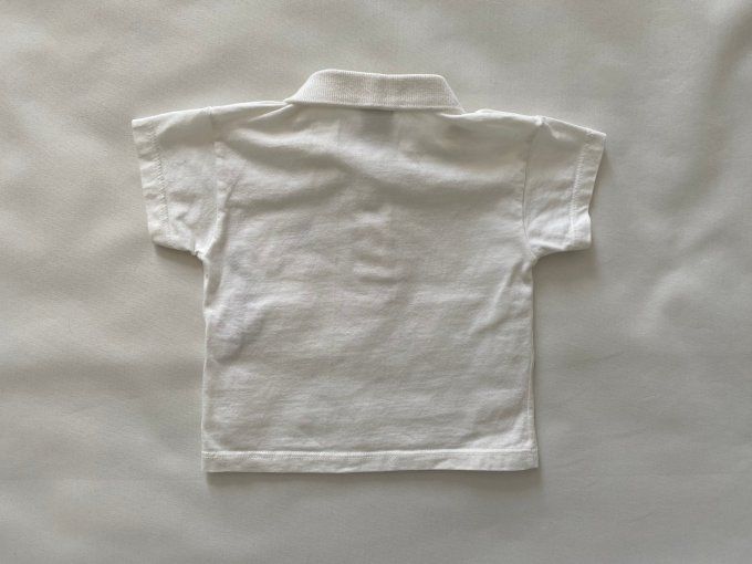 Polo blanc manches courtes 6 mois Petit Bateau d'occasion