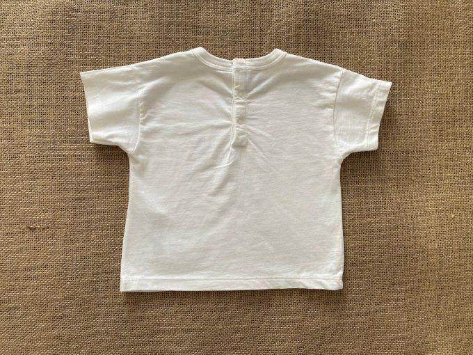 T-shirt blanc motif serpentins colorés manches courtes Petit Bateau 6 mois d'occasion