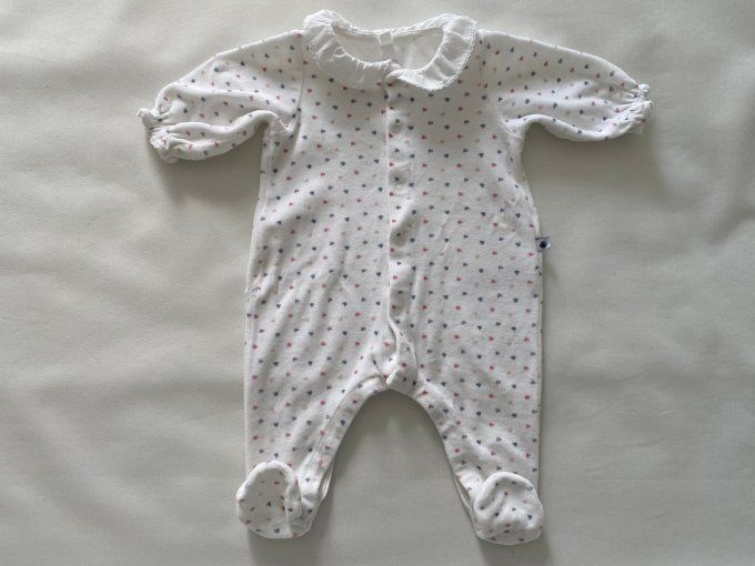 Pyjama blanc motif cœurs col blanc Petit Bateau 3 mois d'occasion