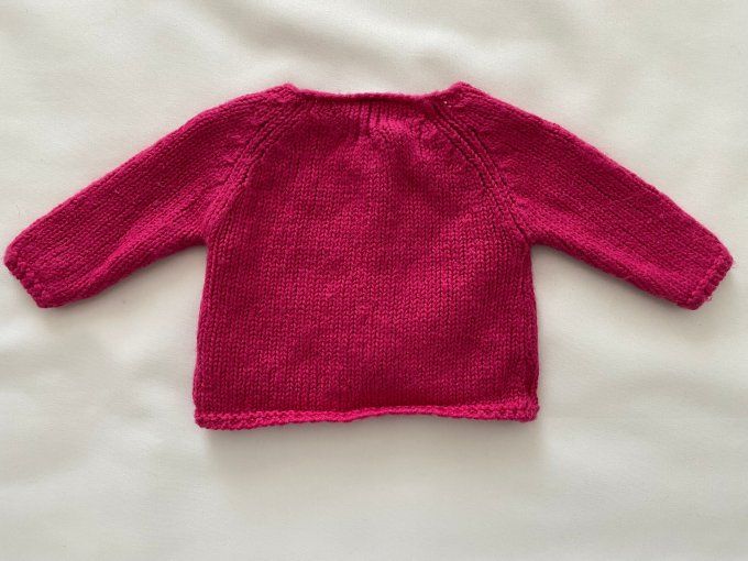 Cardigan laine rose fuchsia Petit Bateau 3 mois d'occasion VENDU
