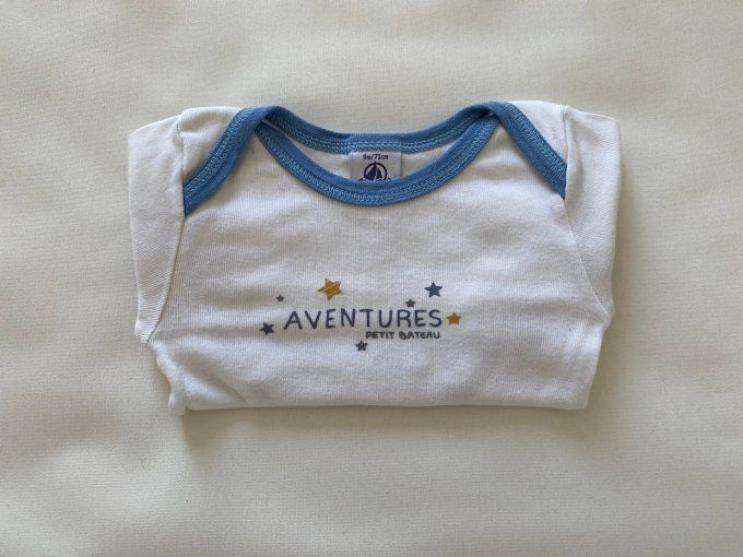 Body blanc manches longues petites étoiles Petit Bateau 9 mois d'occasion