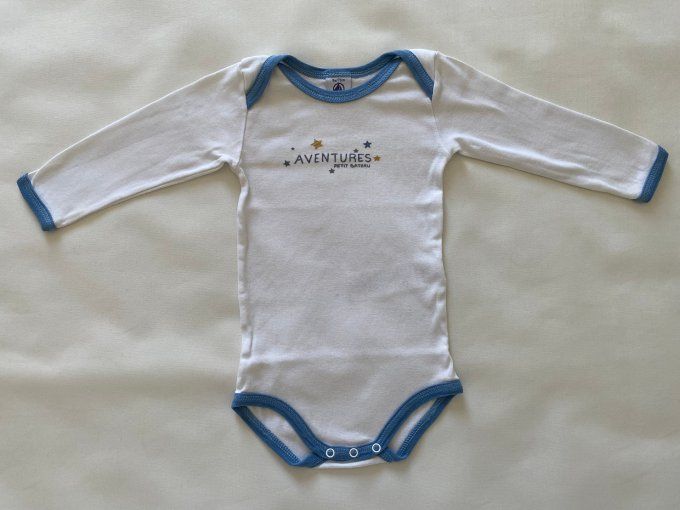 Body blanc manches longues petites étoiles Petit Bateau 9 mois d'occasion