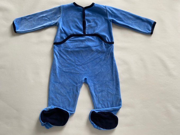 Pyjama velours bleu motif bateau Petit Bateau 2 ans 86 cm d'occasion
