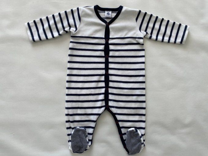 Pyjama blanc et bleu rayé Petit Bateau 6 mois d’occasion