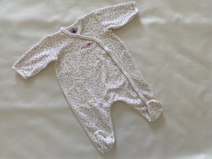 Pyjama blanc motifs ronds pailletés Petit Bateau 3 mois d'occasion