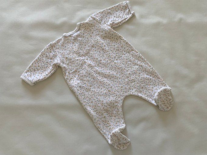 Pyjama blanc motifs ronds pailletés Petit Bateau 3 mois d'occasion