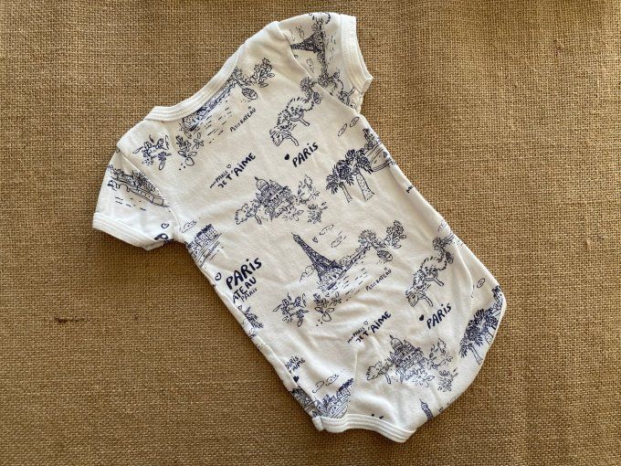 Bodie manches courtes motif Paris 12 mois Petit Bateau d'occasion