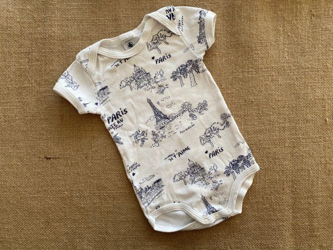 Bodie manches courtes motif Paris 12 mois Petit Bateau d'occasion