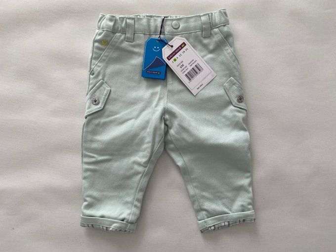 Pantalon vert eau Sergent Major 6 mois Neuf avec étiquette