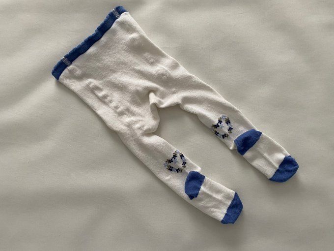 Collant blanc Sergent Major broderie coeur en fleurs 15/18 mois d'occasion