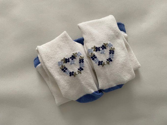 Collant blanc Sergent Major broderie coeur en fleurs 15/18 mois d'occasion