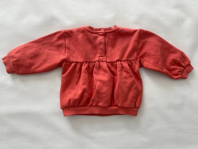 Sweat rouge clair Tape à l’oeil broderie anglaise 18 mois d’occasion