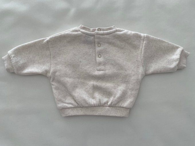Sweat beige inscription Super Mignon Tape à l'Œil 3 mois d'occasion